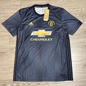 Manchester United Soccer Jersey Men’s L Blue Third Kit 2018 2019 Adidas New